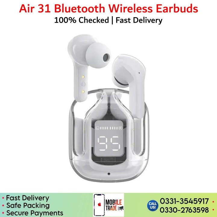 NEW Air 31 Wireless BT5.3 Headset T2 TWS Headphones ENC Headphones LED Power Digital Display Stereo Sound Earphones for Sports