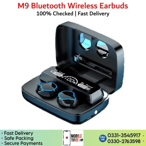 M10 Wireless Earphones with Charging Box, Waterproof Headphone, 9D Stereo, Sports Earbuds, Headsets with Microphone, Bluetooth